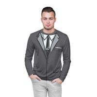 Лот: 10814683. Фото: 3. Мужской лонгслив 3D "Костюм... Одежда, обувь, галантерея