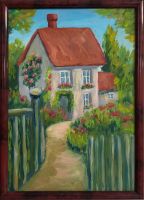 Лот: 24962356. Фото: 6. Картина маслом "Домик"