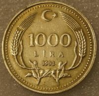 Лот: 7946227. Фото: 3. 1000 лир 1993 Турция. Коллекционирование, моделизм