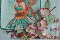 Лот: 1866706. Фото: 3. Поздравительная открытка с раскрашенным... Сувениры, подарки