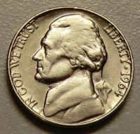 Лот: 8793662. Фото: 2. 5 центов 1964 США. Монеты