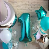 Лот: 14535945. Фото: 2. Набор шаров 1 цифра 105 см + 6... Сувениры, подарки