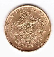 Лот: 6093378. Фото: 2. 20 франков 1877 год Бельгия Леопольд... Монеты