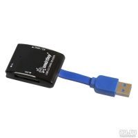 Лот: 13387647. Фото: 2. Картридер Smartbuy USB 3.0 черный... Комплектующие