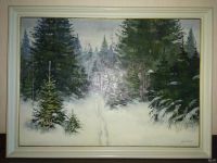 Лот: 13108044. Фото: 2. Картина "Зима в лесу" 50*70см. Картины, панно