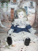 Лот: 14417684. Фото: 10. Винтажная фарфоровая кукла в синем...