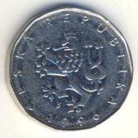 Лот: 8723123. Фото: 2. Чехия 2 кроны 1996 год. Герб страны... Монеты