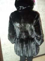 Лот: 3848763. Фото: 2. Черная норковая шуба с капюшоном. Женская одежда