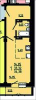 Лот: 23320877. Фото: 2. Продам студию 34 м2. Продажа