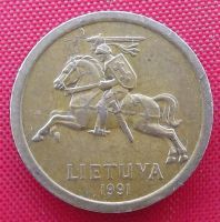 Лот: 1589136. Фото: 2. (№750/LF) 10 центов 1991 (Литва... Монеты