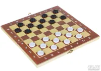 Лот: 20355758. Фото: 2. Настольная игра, шашки, дерево... Спортивные товары