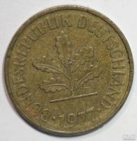 Лот: 8929514. Фото: 2. 5 пфеннигов 1977 год. J. Германия... Монеты