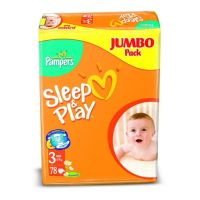 Лот: 5121549. Фото: 2. Pampers Sleep& Play 3 Подгузники... Кормление и уход, гигиена