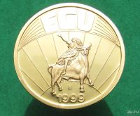 Лот: 13826605. Фото: 2. Монета-медаль. ECU Europa. 1999... Монеты