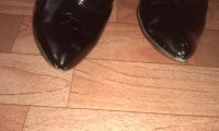 Лот: 9176730. Фото: 5. Демисезонные сапоги черные натуральная...