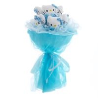 Лот: 3830055. Фото: 2. Букет из котят kitty (9 шт) бирюзовый. Цветы, букеты