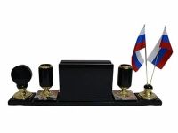 Лот: 12116507. Фото: 3. Письменный прибор. Часы из яшмы... Сувениры, подарки