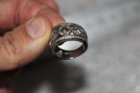 Лот: 20724940. Фото: 5. Винтажное широкое кольцо, серебро...
