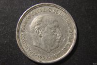 Лот: 13529833. Фото: 2. (299) Испания 5 песет 1957 (в... Монеты