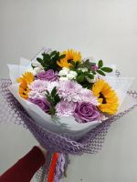 Лот: 25707767. Фото: 2. Букет с подсолнухом. Цветы, букеты