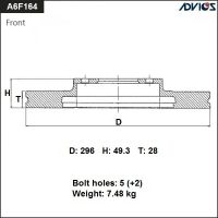 Лот: 14479762. Фото: 2. Тормозной диск передний Advics... Автозапчасти