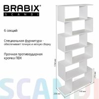 Лот: 21600784. Фото: 4. Стеллаж BRABIX Scandi SH-008 730х250х1760... Красноярск