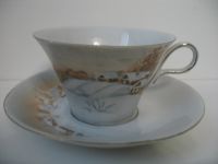 Лот: 21128756. Фото: 2. Чашка с блюдцем Чайная пара Фарфор... Антиквариат