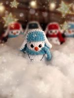 Лот: 20976965. Фото: 2. Вязаная игрушка снеговик в ушанке. Новый год!