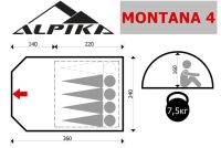 Лот: 4325674. Фото: 2. Палатка Alpika Montana 4 Высокий... Туризм