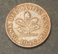 Лот: 9518361. Фото: 2. Германия (ФРГ) 1 пфенниг 1949... Монеты