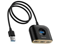 Лот: 20030058. Фото: 3. USB HUB Baseus Square round 4-in-1... Компьютеры, оргтехника, канцтовары
