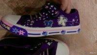Лот: 10645933. Фото: 2. Кеды девочке фиолетовые с блестками. Обувь