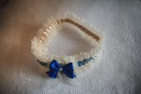 Лот: 3375390. Фото: 2. Подвязка невесты цвет айвори+синий... Свадебная мода