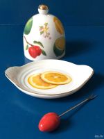 Лот: 4010357. Фото: 8. 🍋 Лимонница фарфоровая с вилочкой...
