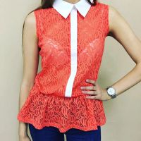 Лот: 9669664. Фото: 2. Топ кораллового цвета р-р 46... Женская одежда