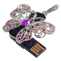 Лот: 3235581. Фото: 2. USB флешка Бабочка с кристаллами... Носители информации