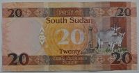 Лот: 9705199. Фото: 2. Южный Судан 20 фунтов 2015, в... Банкноты