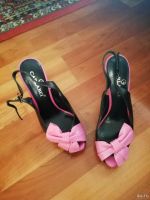 Лот: 12962507. Фото: 3. Туфли черные с розовым, размер... Одежда, обувь, галантерея