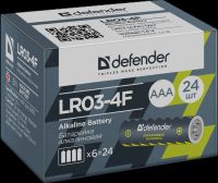 Лот: 6951198. Фото: 3. Батарейка ААA LR03-4F Defender... Бытовая техника