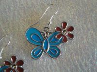 Лот: 859586. Фото: 2. Серьги"Голубая бабочка". Ювелирные изделия, бижутерия, часы