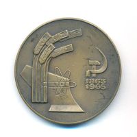 Лот: 21378982. Фото: 2. СССР 1965 Медаль сельскохозяйственная... Значки, медали, жетоны