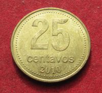 Лот: 20032121. Фото: 2. Аргентина 25 сентаво, 2010 г. Монеты