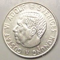 Лот: 1545514. Фото: 2. Швеция. 1 крона 1966г. Серебро... Монеты