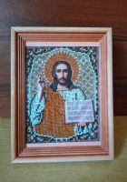 Лот: 25403712. Фото: 2. вышитый образок (оформлен в рамку... Ручная работа