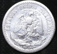 Лот: 15000987. Фото: 2. Мексика. 20 сентаво. 1928 год... Монеты