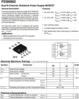 Лот: 12477417. Фото: 2. транзистор FET FDS6982, 30V, 6... Радиодетали  (электронные компоненты)