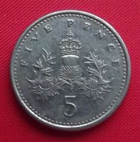 Лот: 2347167. Фото: 2. (№1918) 5 пенсов 1990 (Англия... Монеты