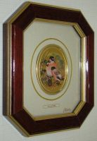 Лот: 17817326. Фото: 3. Плакетка на золоте винтажная Снегири... Коллекционирование, моделизм