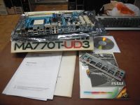 Лот: 10958603. Фото: 2. Материнская плата Gigabyte GA-MA770T-UD3... Комплектующие