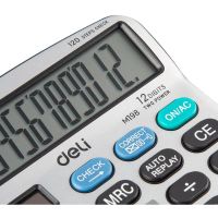 Лот: 25013340. Фото: 2. Калькулятор DELI 12 разр., металл... Канцелярские и офисные товары